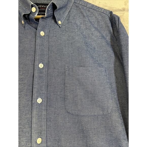 Charles Tyrwhitt Shirt Mens Large Blue Weekend Classic Fit Button Down Preppy - Picture 4 of 9